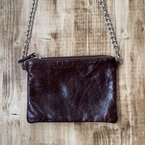 PULICATI Brown Genuine Leather Shoulder Bag